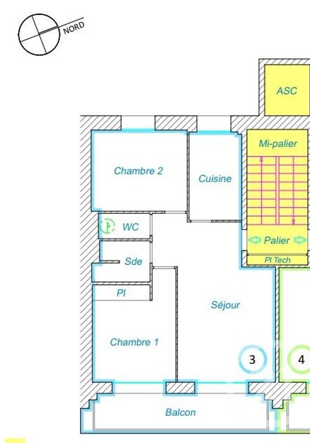 Appartement F3 à vendre - 3 pièces - 49.75 m2 - ST NAZAIRE - 44 - PAYS-DE-LOIRE - Century 21 By Ouest