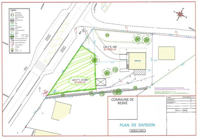 terrain à vendre - 430.0 m2 - BESNE - 44 - PAYS-DE-LOIRE - Century 21 By Ouest